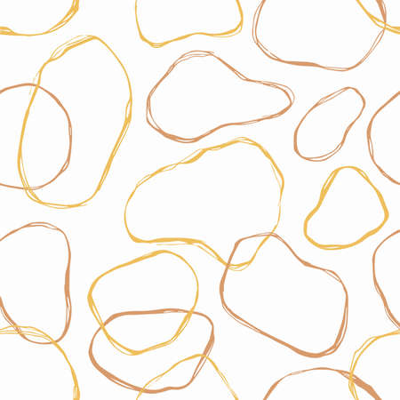 Vector hand drawn seamless pattern cute design. Brown beige, earth colorsのイラスト素材