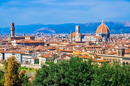 Beautiful panoramic view of Florence, Italyの写真素材