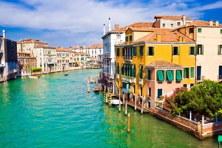 Famous water street - Grand Canal in Venice, Italyの写真素材