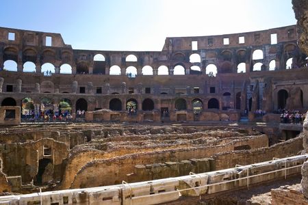 Ancient roman amphitheater Colosseum in Rome, Italy