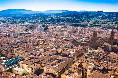 Panoramic view of Florence old city, Italyの写真素材