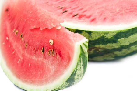 Fresh water melon isolated on whiteの写真素材