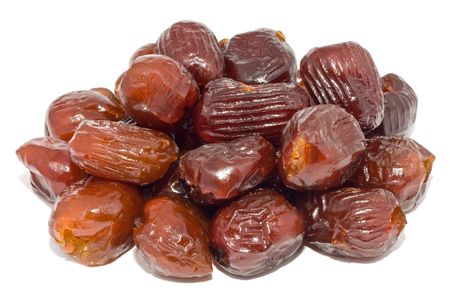 Dried date fruits isolated on white background
