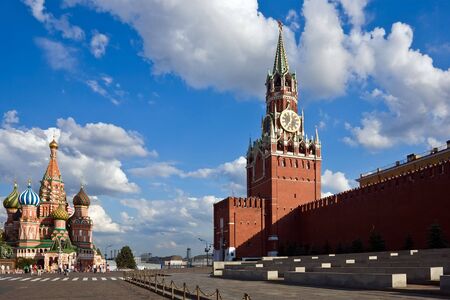 St Basil's Cathedral and Spasskaya tower on Red Square, Moscow