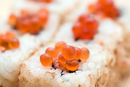 Traditional Japanese food Sushi, close-upの写真素材