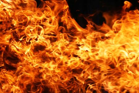 Beautiful flame burning on black background