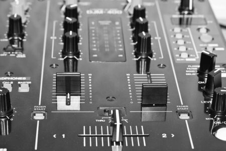 Electronic DJ Mixer close upの写真素材