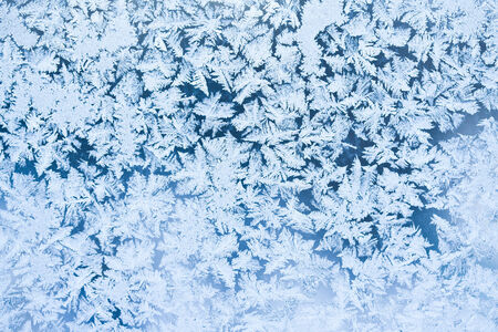 Beautiful pattern of frost on  winter window