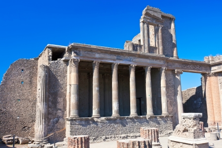 Famous ruins of ancient town Pompeii in Italyの写真素材
