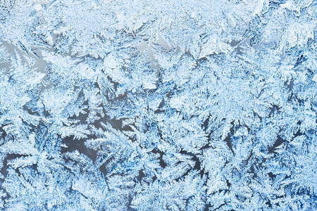 Beautiful pattern of frost on  winter window