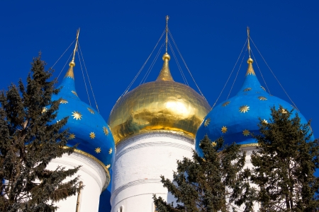 Beautiful church in Sergiyev Posad monastery, Russiaの写真素材