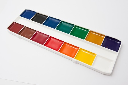 Set of artistic paints on white 