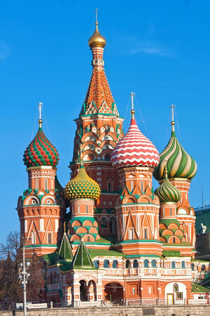 Saint Basil Cathedral at Red Square, Moscow Kremlin, Russia.の写真素材