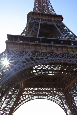 Beautiful view of famous Eiffel Tower in Paris, Franceの写真素材