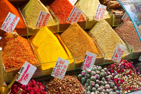 Spices and Herbs at Grand Bazaar, Istanbul.の写真素材