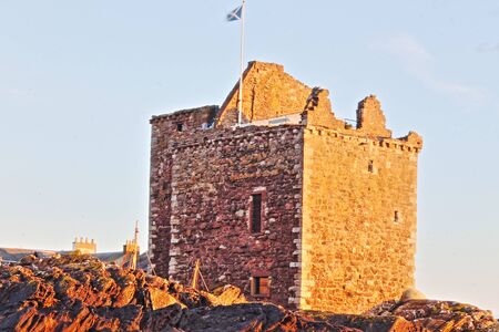 Portencross castle at sunset.のeditorial素材