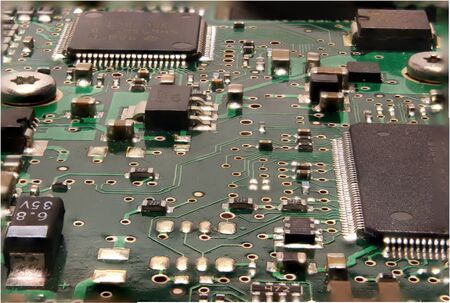 stacked macro of printed circuit board.の写真素材