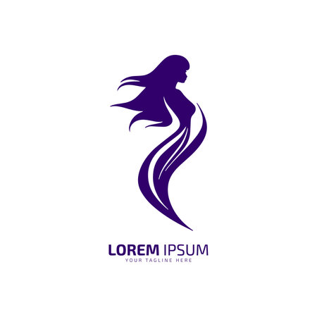 woman standing logo icon lady style vector illustration. young girl logo design template feminine symbol.のイラスト素材