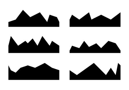 digital grid mountain vector setのイラスト素材