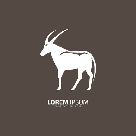 Goat logo goat silhouette. Logo template for meat business, meat shop. white silhouette goat. Vector Illustration.のイラスト素材