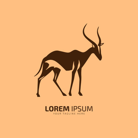 Bold Elegance Oryx Silhouette Logo or Vector, Signifying Vigor and Distinguished Brandingのイラスト素材