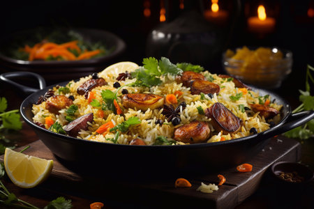 Plate of Flavorful Rice Biryani A Culinary Delight Generative AIの素材