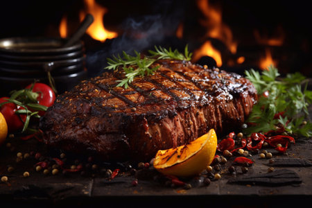 Taste Temptation Beef Ribeye Grill Chicken Pairing Generative AIの素材