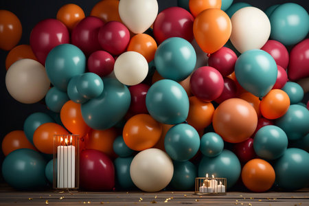 Exciting Mockup Presentation Balloon, Gifts, and Gift Box Display to Create Excitement Generative AIの素材