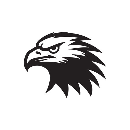 Aggressive Eagle or hawk logo icon silhouette vector templateのイラスト素材
