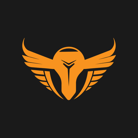 Eagle head with wings logo design template. Creative vector symbol.のイラスト素材