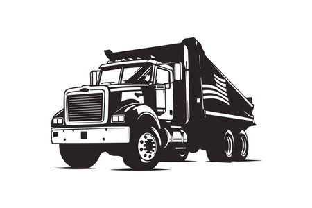 Big Truck logo template for you design in white colorのイラスト素材