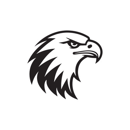 Aggressive Eagle or hawk logo silhouette vectorのイラスト素材