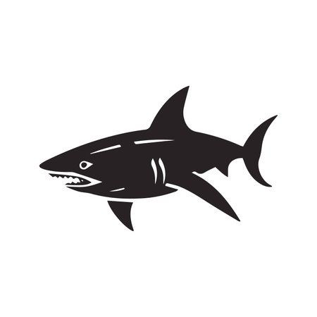 aggressive shark logo icon vector templateのイラスト素材