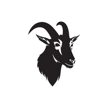 Black Goat Head Vector Design vector illustrationのイラスト素材
