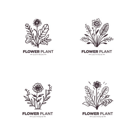 Collection of Botanical and femenine logos and minimal flowers logo iconsのイラスト素材