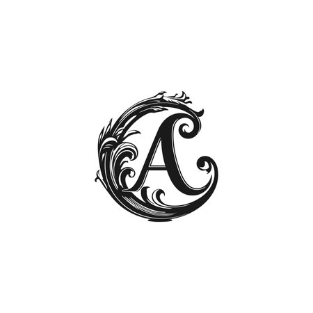 Initial Letter a or a c floral logoのイラスト素材