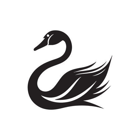 Swan logo icon vector silhouetteのイラスト素材