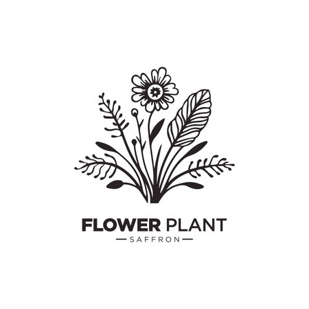 flower plant logo vector icon silhouetteのイラスト素材