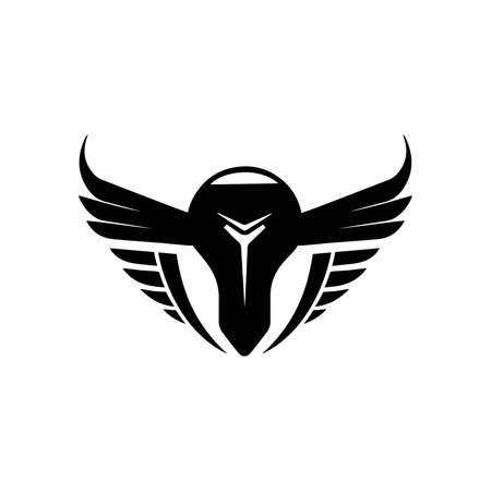 Creative Technology wings and light bulb idea logo icon minimal technology logo silhouette vectorのイラスト素材