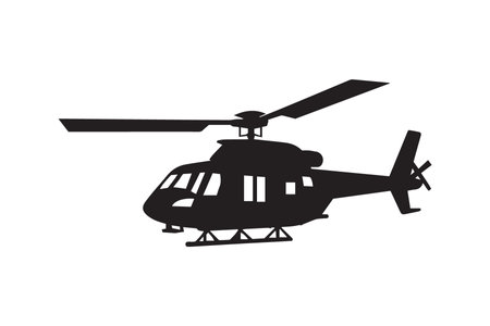 helicopter logo icon silhouette vector templateのイラスト素材