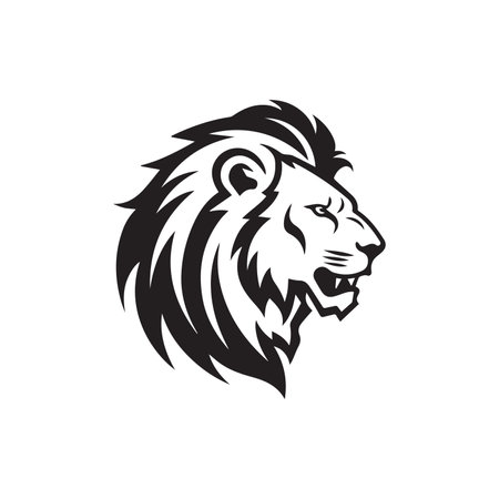 lion king aggressive logo icon vector silhouetteのイラスト素材