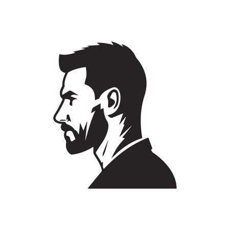 use icon man side pose vector icon silhouetteのイラスト素材
