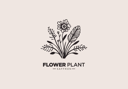 Botanical and femenine logo flower logo templateのイラスト素材