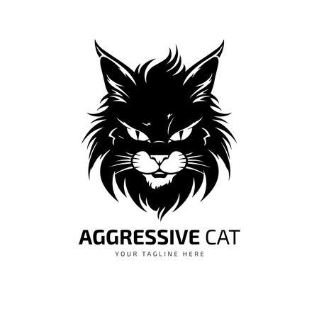 Aggressive cat vector logoのイラスト素材