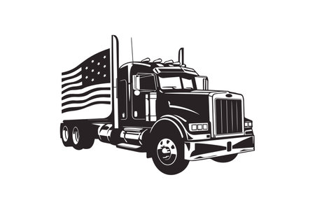 Truck logo design in white backgroundのイラスト素材