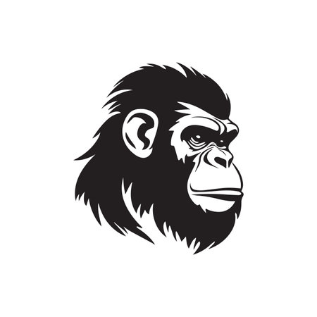 Gorilla happy logo vectorのイラスト素材