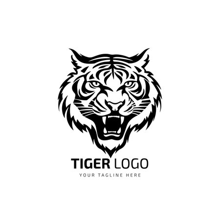 Tiger Silhouette isolated Vector mascot logo templateのイラスト素材