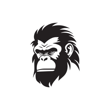 Gorilla minimal logo vectorのイラスト素材
