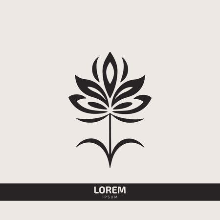 flower plant minimal logo floral vector templateのイラスト素材