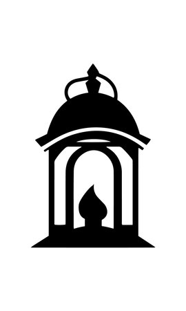 Islamic Lantern minimal logo with candle and white backgroundのイラスト素材